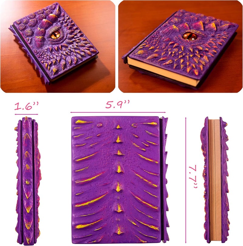 LZlightactor 3D Dragon Eye Embossed Journal,Resin Engraving Notebook,Dnd notebook for Dragon Lovers ，Blank Paper,Hardcover Travel Notepad for Writing,Sketchbook,Collection,Gift,Decoration A4 and A5 Size - Image 2